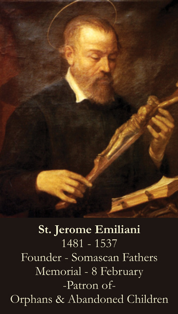 St. Jerome Emiliani Prayer Card